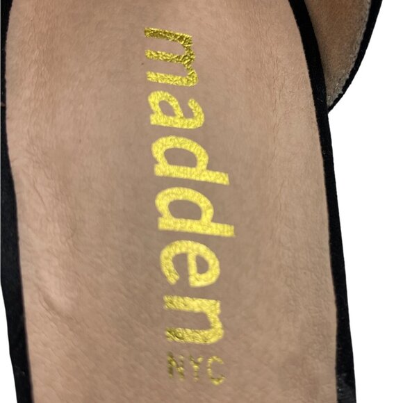 Madden Womens Black Rhinestone Studded Glitzy Black Block Heeled Sandals Size 8 - Picture 6 of 16